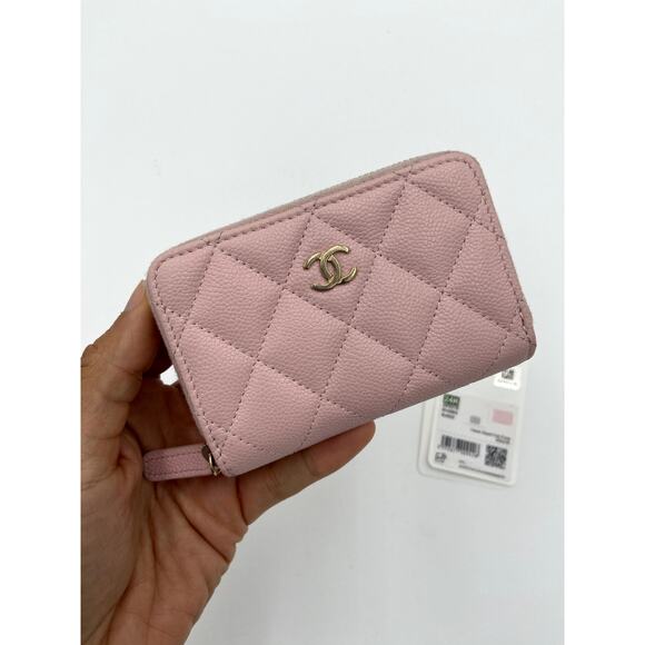 Chanel Caviar Quilted Classic Zipped Coin Purse Light Pink - Picture 1 of 15